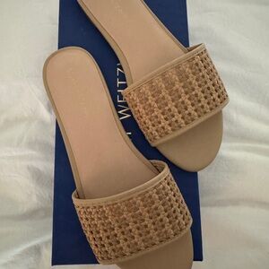 Brand New Stuart Weitzman Tan Sandals Woven Design 7.5